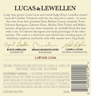 2012 Lucas & Lewellen Cabernet Sauvignon, Valley View