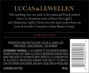 2017 Lucas & Lewellen Sparkling Wine back label