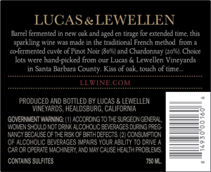 2017 Lucas & Lewellen Sparkling Wine Kiss of Oak back label