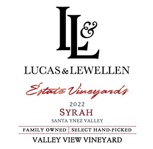 2022 Lucas & Lewellen Syrah front label 2022 Lucas & Lewellen Syrah front label