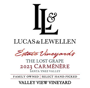 2023 Lucas & Lewellen Carmenere front label 2023 Lucas & Lewellen Carmenere front label