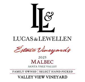 2023 Lucas & Lewellen Vineyards Malbec front label 2023 Lucas & Lewellen Vineyards Malbec front label