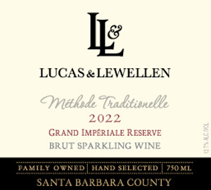 2022 Lucas & Lewellen Sparkling Wine Grand Imperial Reserve front label 2022 Lucas & Lewellen Sparkling Wine Grand Imperial Reserve front label