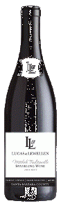 A black and white photo of Lucas & Lewellen Sparkling Wine A black and white photo of Lucas & Lewellen Sparkling Wine