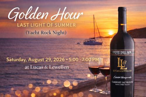 Yacht Rock night - a sailboat with a bottle of wine