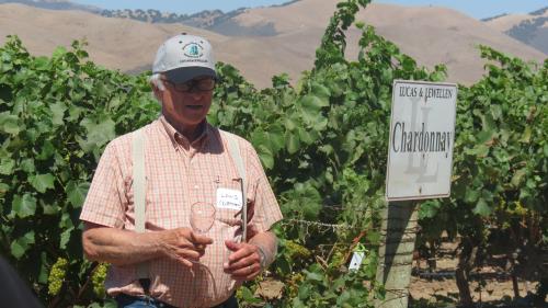 Louis Lucas at the Goodchild Vineyard in Los Alamos