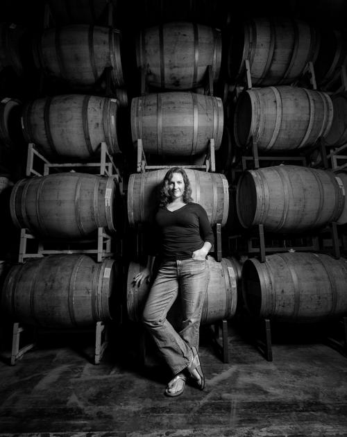 Winemaker Megan McGrath Gates in the winery 