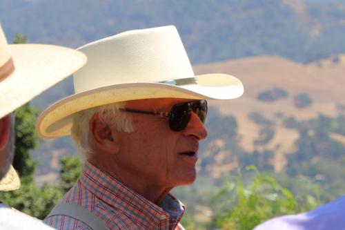 The Dirtman Louis Lucas in his farmer hat in the vineyard