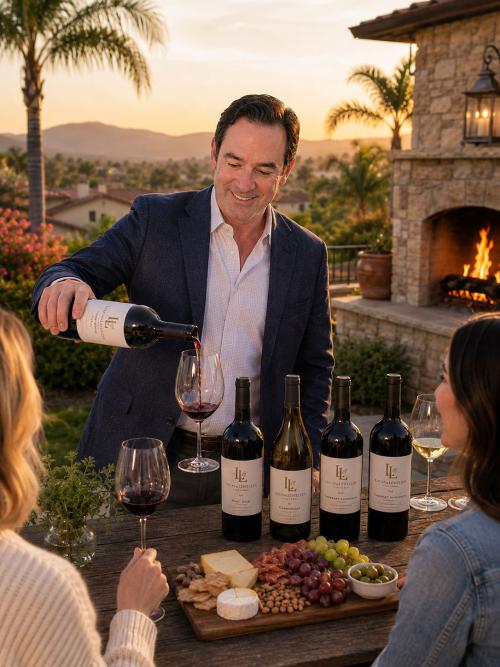 Mike Lewellen pouring wines for a private party