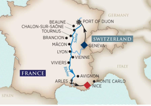 Journey map of Burgundy and Provence itinerary