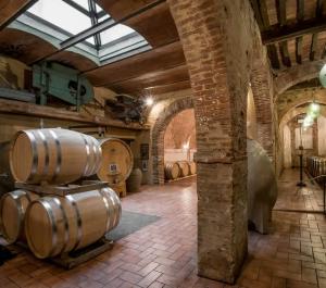 The wine cellar at donatelli cinelli colombini.