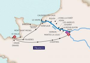Map of the Seine River itinerary