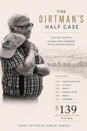Picture of the Dirtman smiling with six wines for the Dirtman's Half Case of Reds
