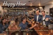 Happy Hour with Louis and Mike pouring wine at the Lucas & Lewellen Tasting Room for happy wine drinkers